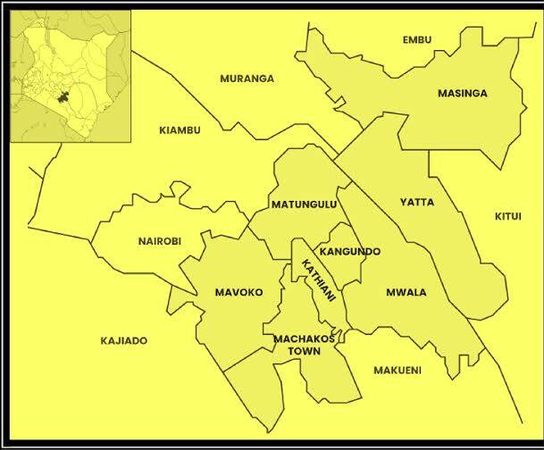 List of Sub Counties in Machakos county