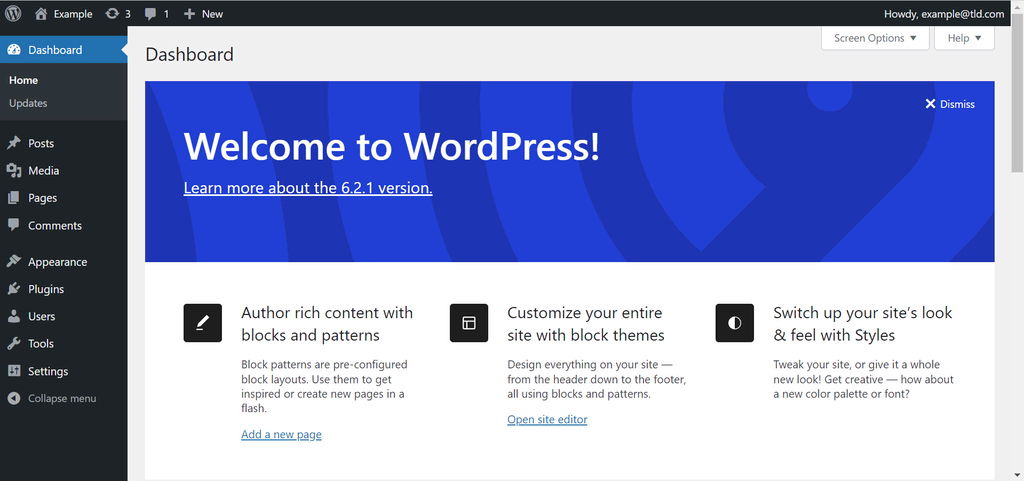 Wordpress dashboard Kenya example